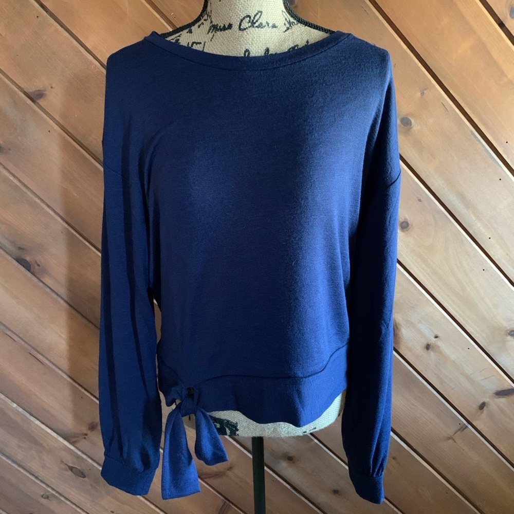 GAP Softspun Tie Front Top w/Blouson Sleeves